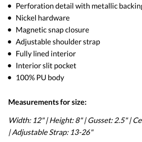 Black purse with magnetic closure inside pockets and a zipper adjustable strap - Picture 8 of 8